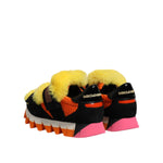 Dolce & Gabbana Multicolor Fur Embellished Sneakers Shoes LA12234-35.5