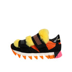 Dolce & Gabbana Multicolor Fur Embellished Sneakers Shoes LA12234-35.5