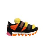 Dolce & Gabbana Multicolor Fur Embellished Sneakers Shoes LA12234-35.5