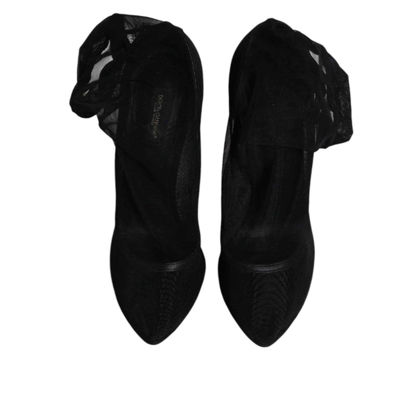 Dolce & Gabbana Black Nylon Mesh Sock Style Boots Shoes LA12247-40