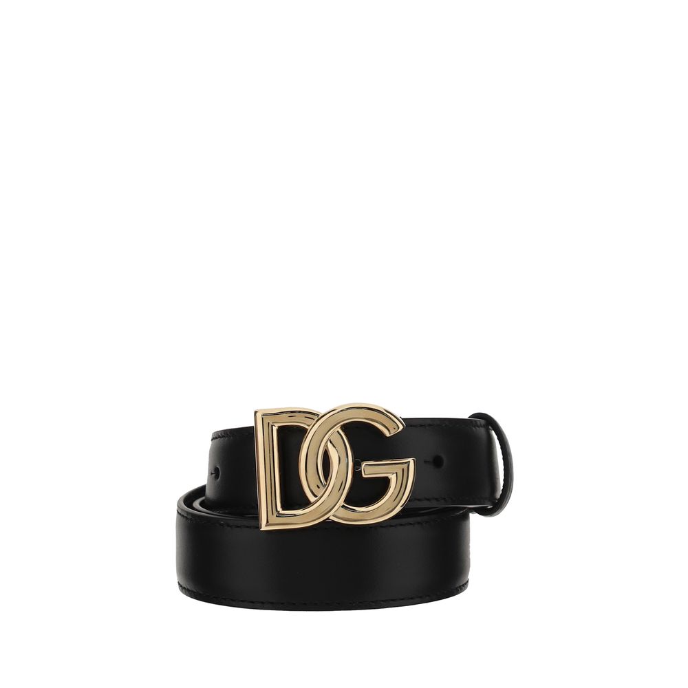 Dolce & Gabbana Black Calf Leather Bos Taurus Regular Belt