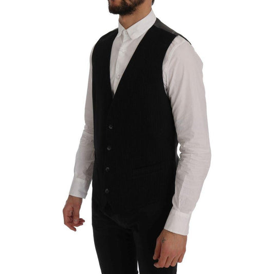 Dolce & Gabbana Black STAFF Cotton Rayon Vest SIG60323-1