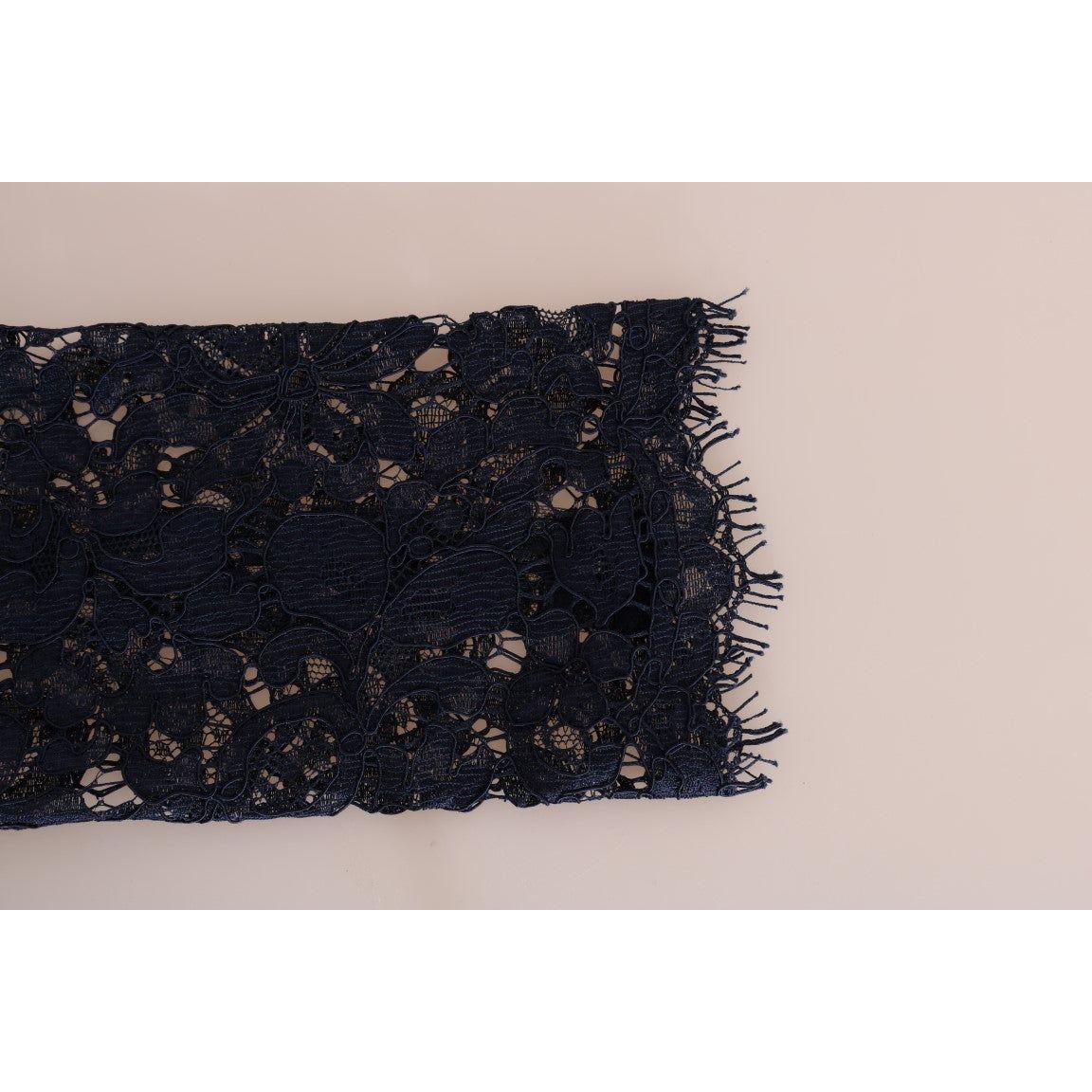 Dolce & Gabbana Blue Taormina Floral Lace Sheath Dress DR1309-1