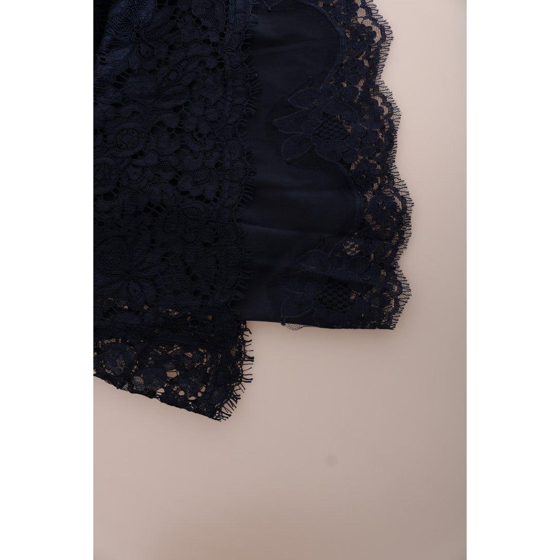 Dolce & Gabbana Blue Taormina Floral Lace Sheath Dress DR1309-1