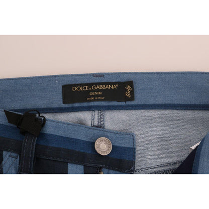 Dolce & Gabbana Blue GIRLY Striped Cotton Jeans