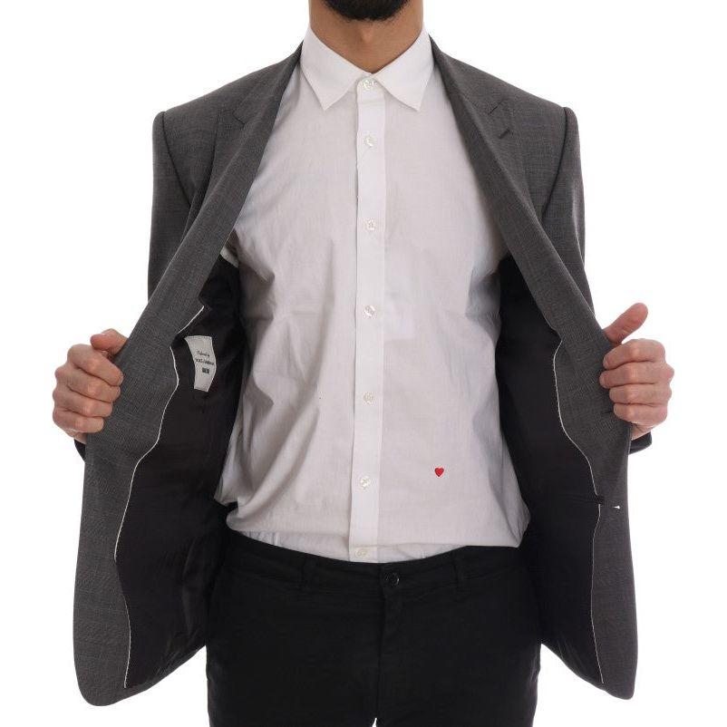 Dolce & Gabbana Gray Wool MARTINI Slim Blazer