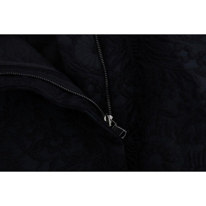 Dolce & Gabbana Black Brocade High Waist Capri Shorts Jeans & Pants