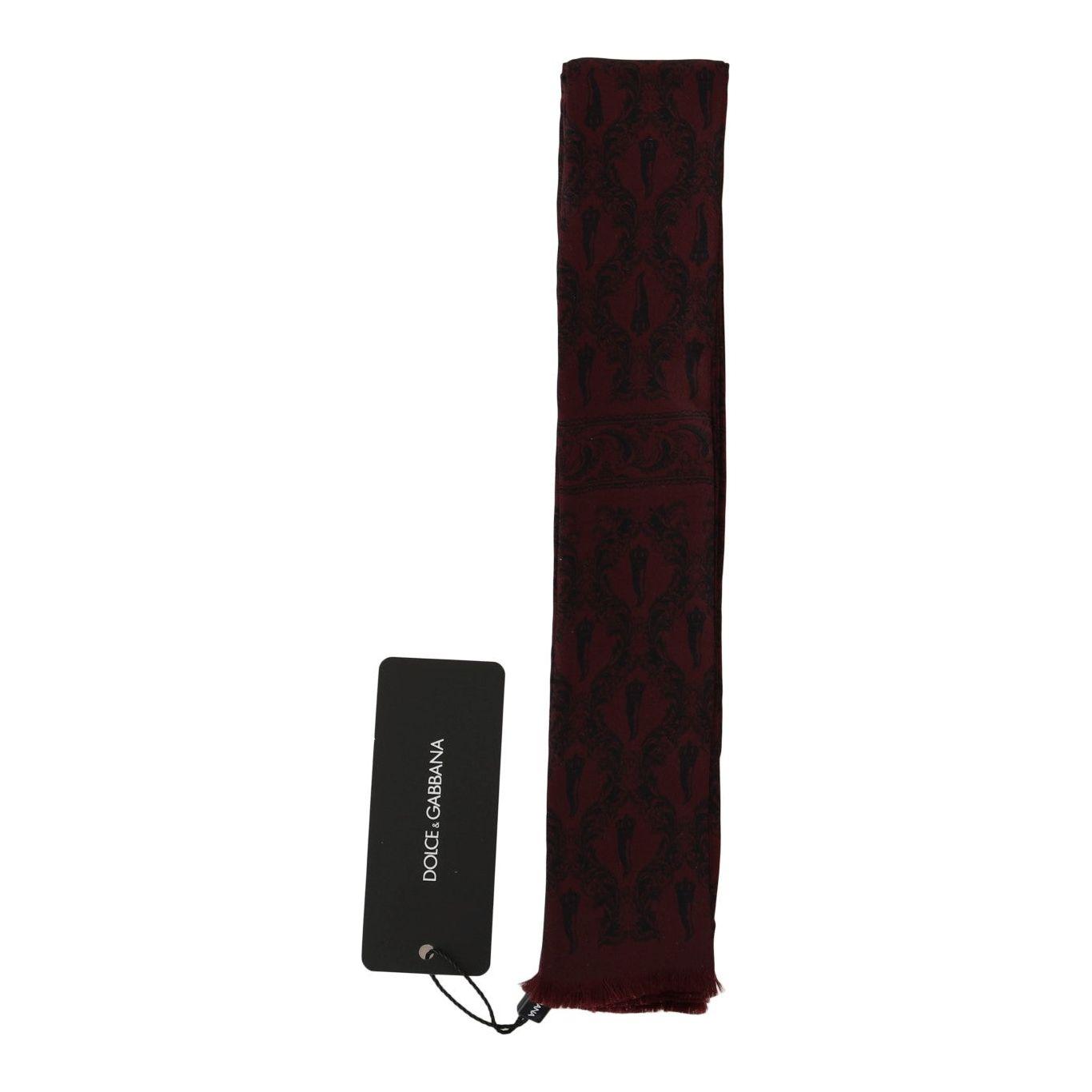 Dolce & Gabbana Bordeaux Silk Crown Chili Scarf