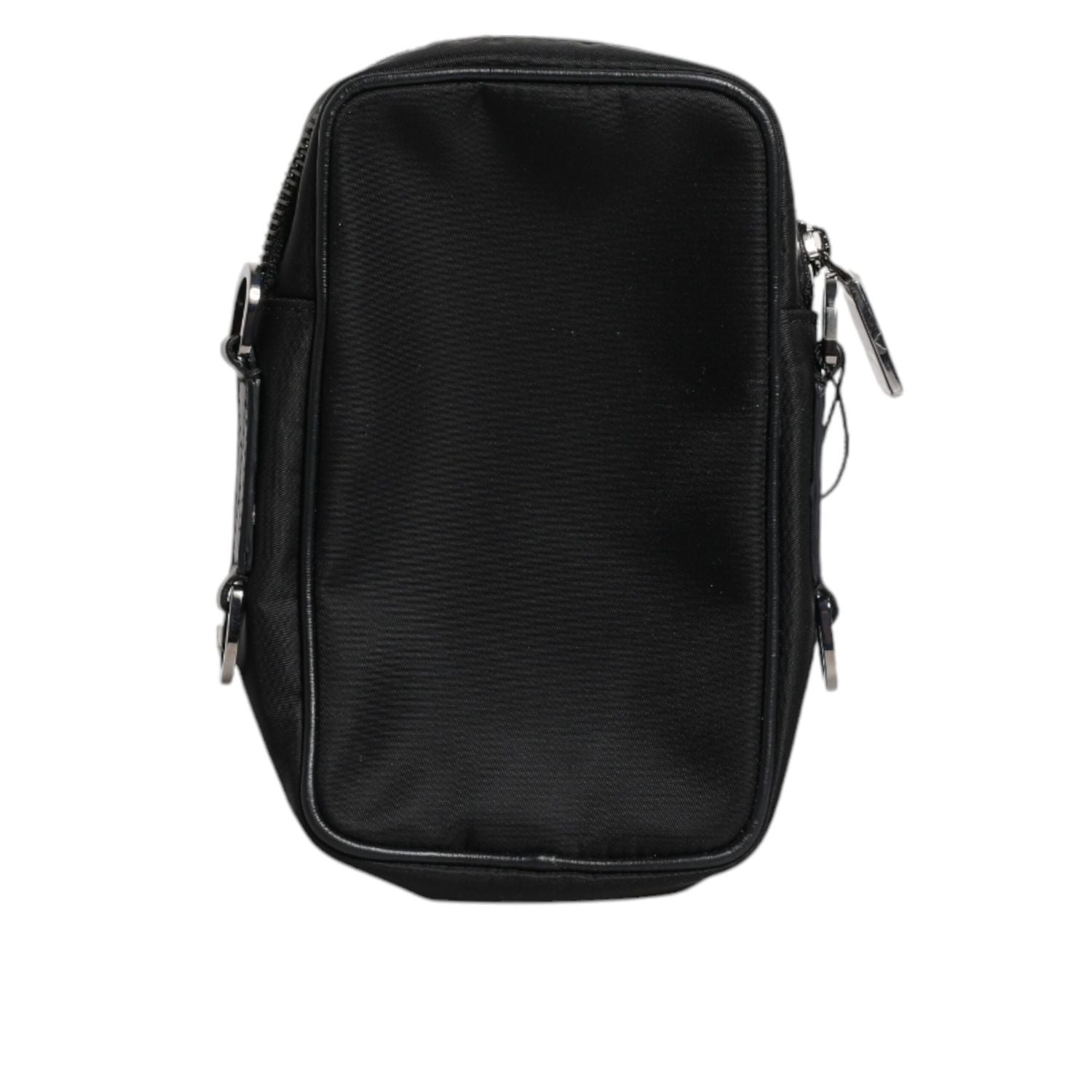 Dolce & Gabbana Black Grain Leather Logo Plaque Clutch Bag