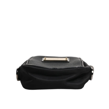 Dolce & Gabbana Black Grain Leather Logo Plaque Clutch Bag
