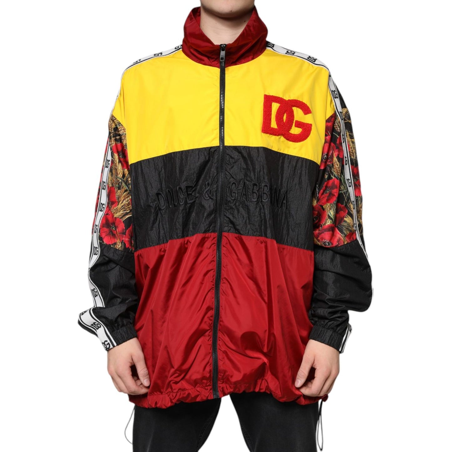 Dolce & Gabbana Multicolor Patchwork Men Full Zip Sweater JKT3786-48