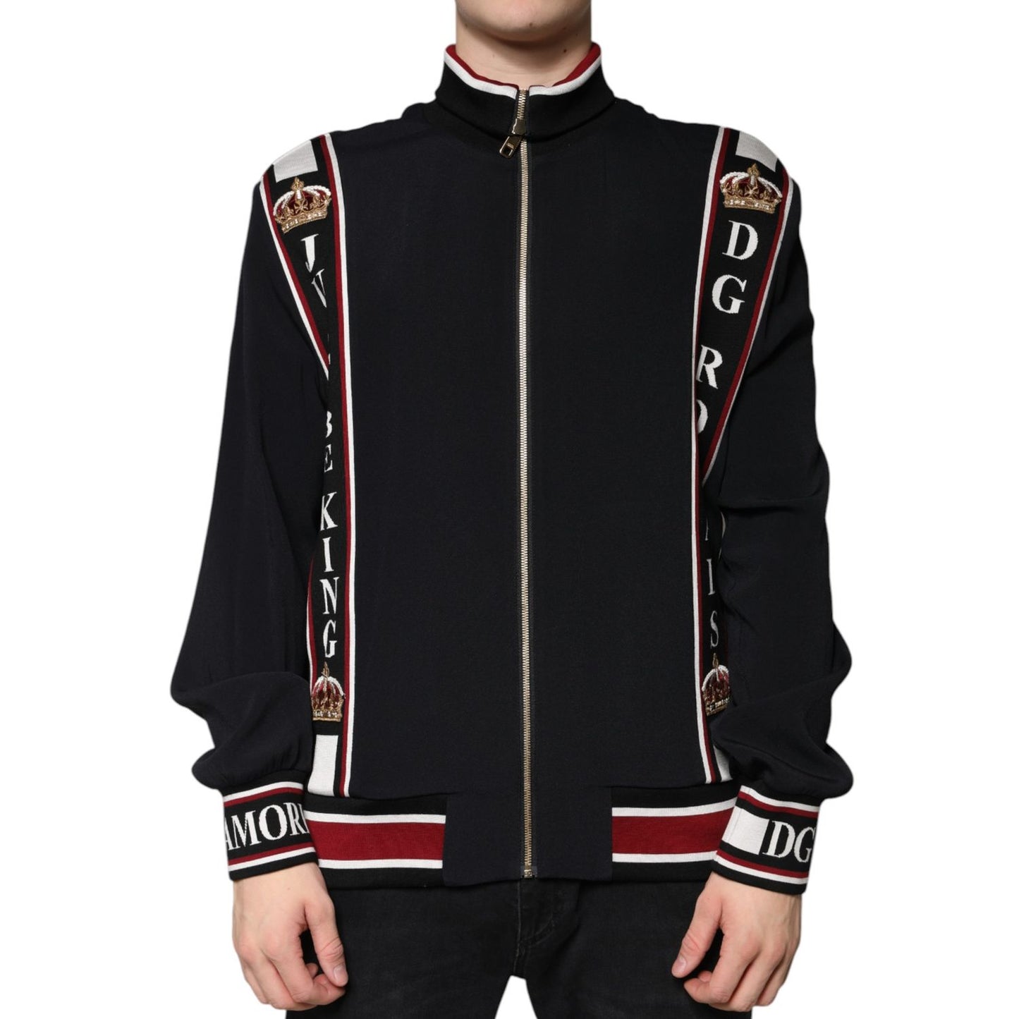 Dolce & Gabbana Black DG King Full Zip Sweatshirt Sweater TSH7908-52