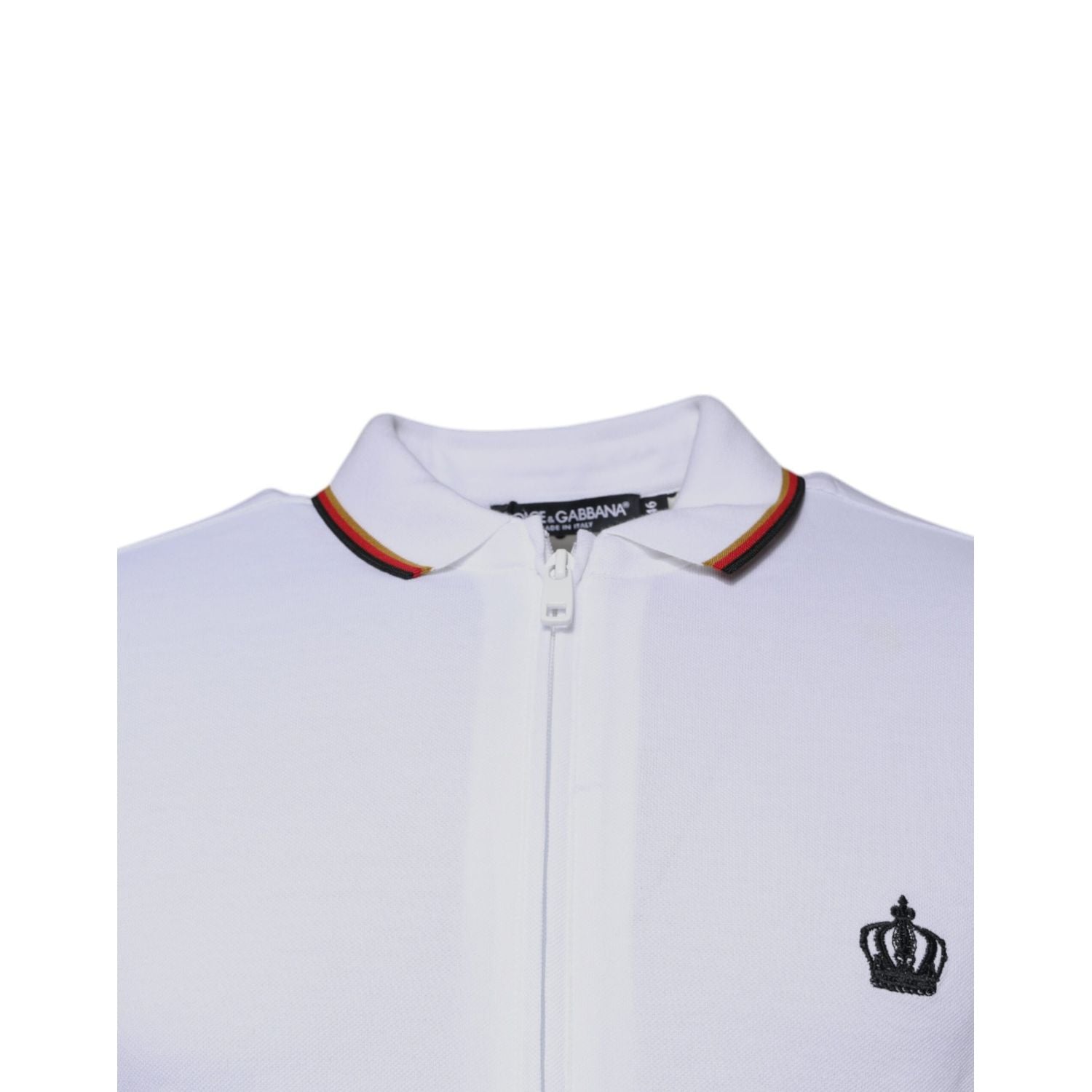 Dolce & Gabbana White Crown Men Full Zip Sweatshirt Sweater