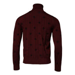 Dolce & Gabbana Maroon Monogram Turtleneck Pullover Sweater TSH87528-48