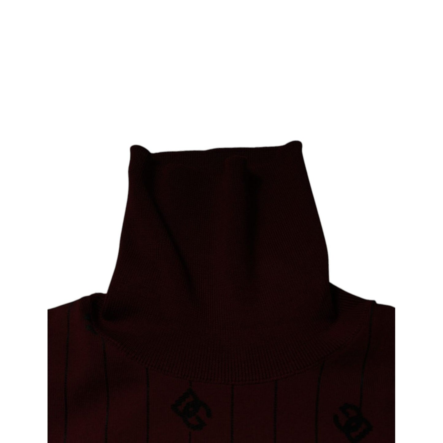Dolce & Gabbana Maroon Monogram Turtleneck Pullover Sweater TSH87528-48