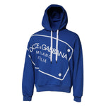 Dolce & Gabbana Blue Logo Print Hooded Sweatshirt Sweater TSH87530-52