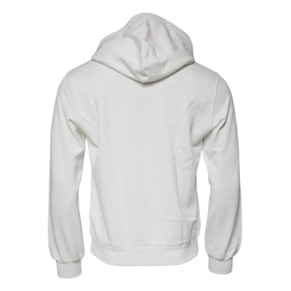 Dolce & Gabbana White Caesar Cotton Hooded Pullover Sweater