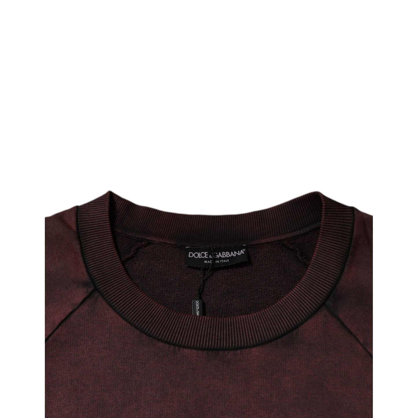 Dolce & Gabbana Brown Logo Cotton Crew Neck Pullover Sweater TSH87571-48