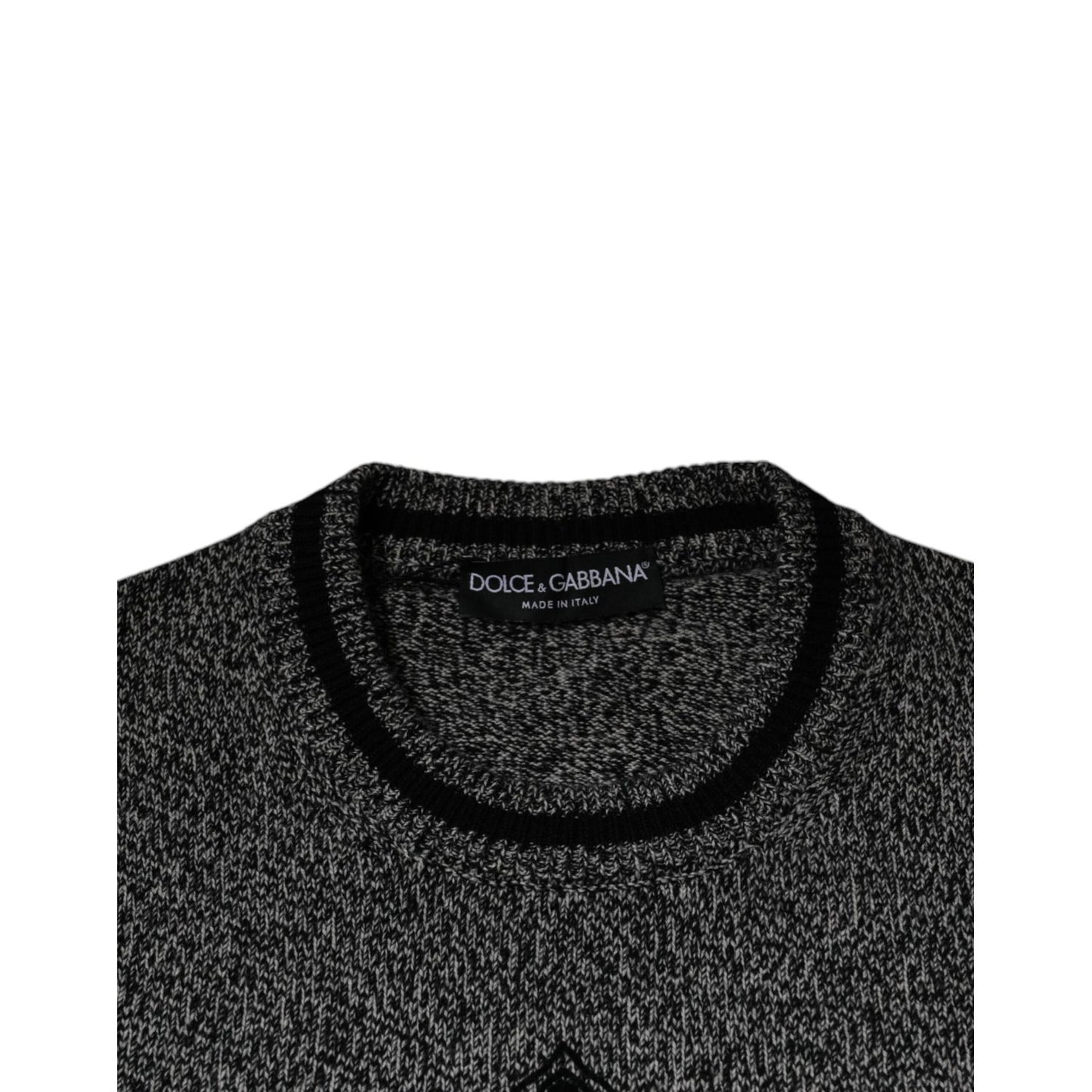 Dolce & Gabbana Gray Crown King Cashmere Pullover Sweater