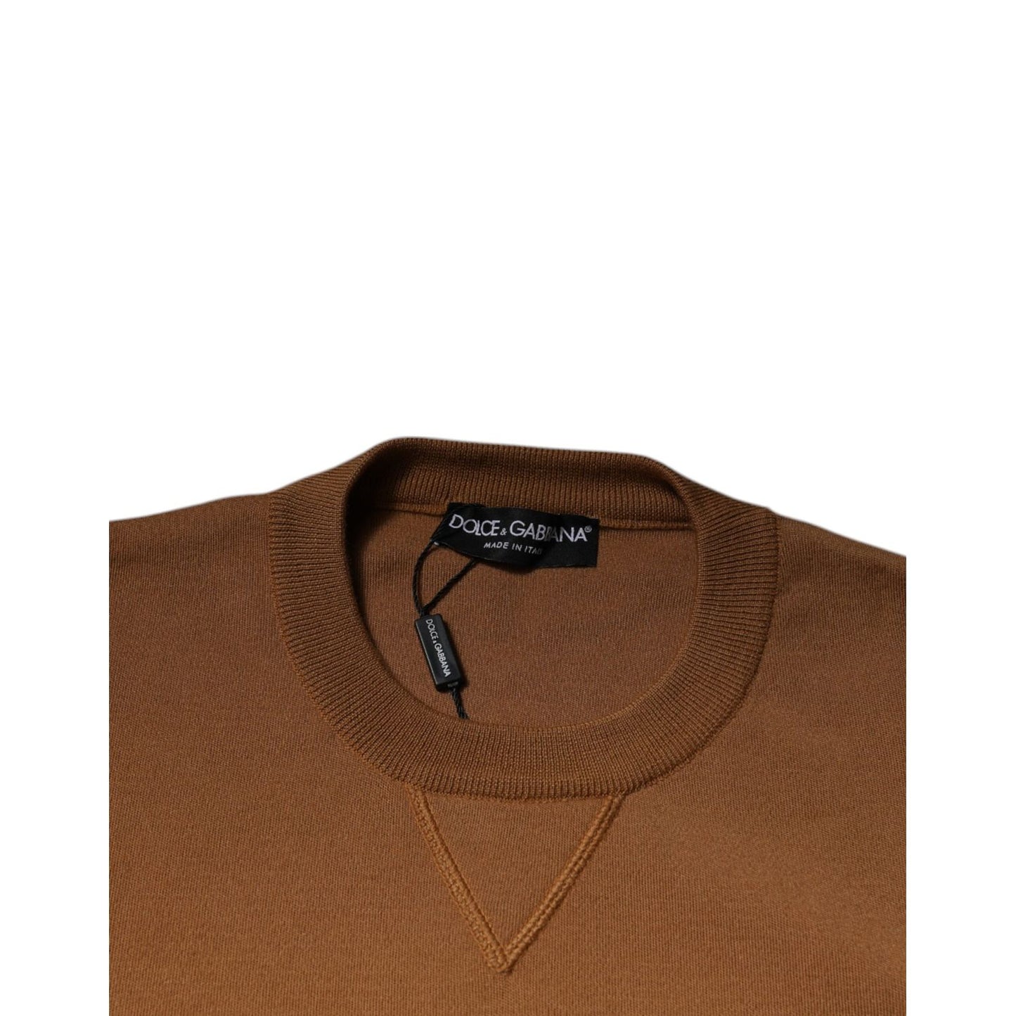 Dolce & Gabbana Brown Logo Plaque Crew Neck Pullover Sweater TSH87583-48