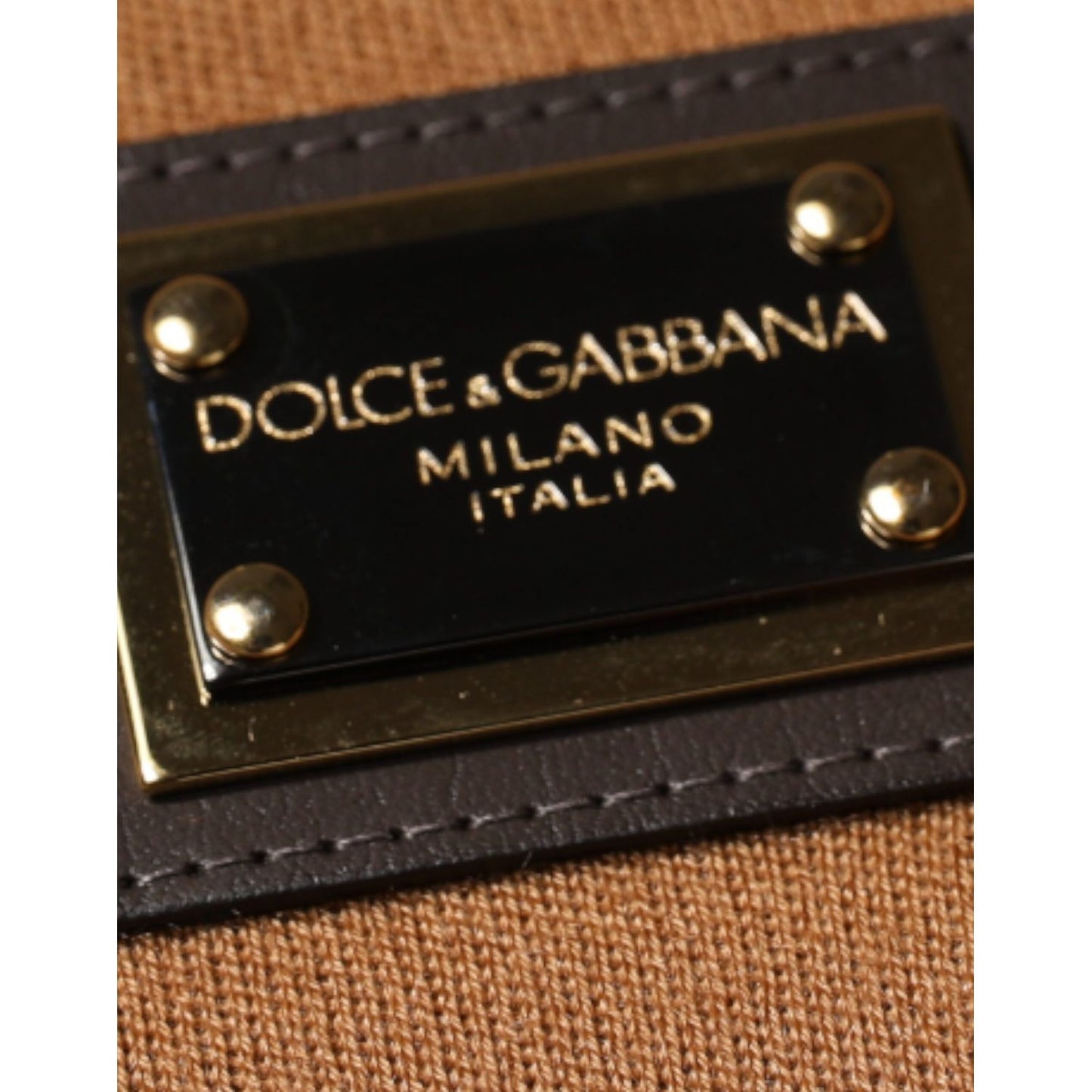 Dolce & Gabbana Brown Logo Plaque Crew Neck Pullover Sweater