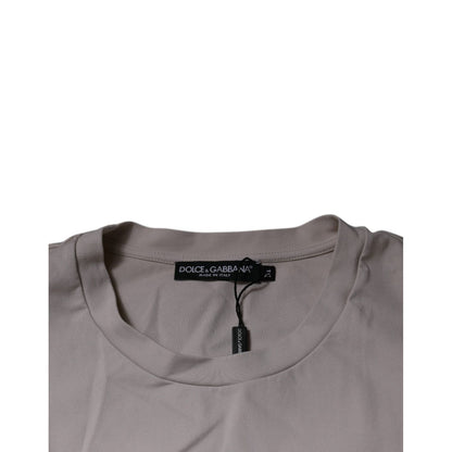 Dolce & Gabbana Beige DG Logo Crew Neck Short Sleeves T-shirt