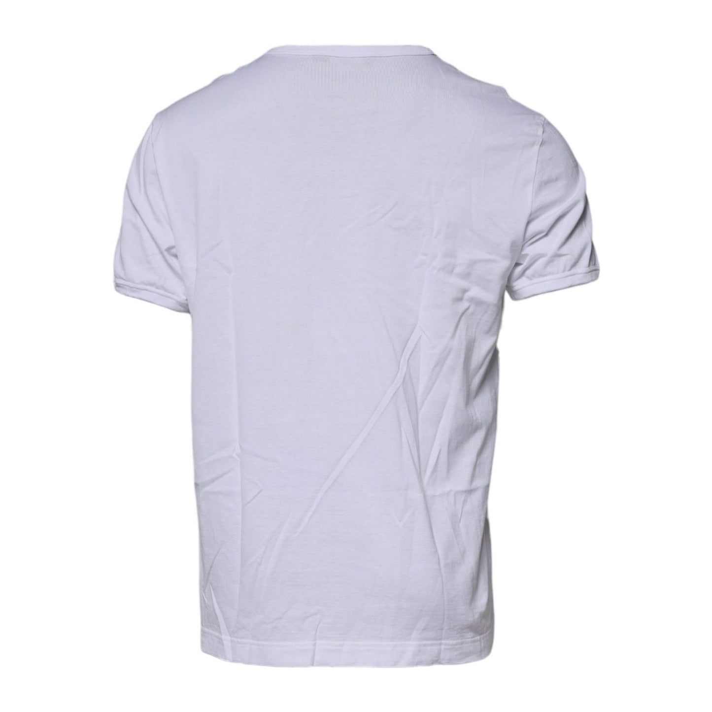 Dolce & Gabbana White DG Embroidery Cotton Crew Neck T-shirt