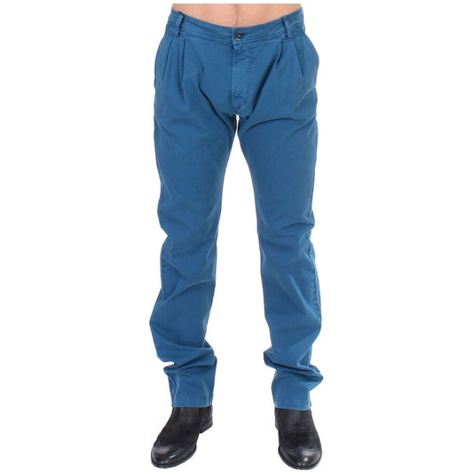 GF Ferre Blue Cotton Straight Fit Chinos SIG11032-2
