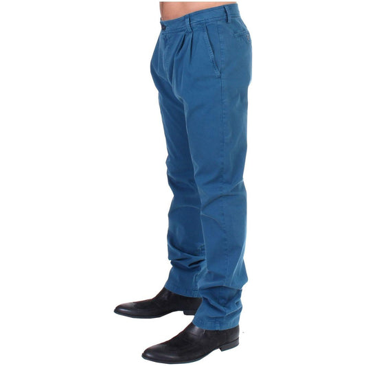 GF Ferre Blue Cotton Straight Fit Chinos SIG11032-2