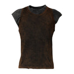 Dolce & Gabbana Brown Cotton Round Neck Sleeveless T-shirt TSH87482-52