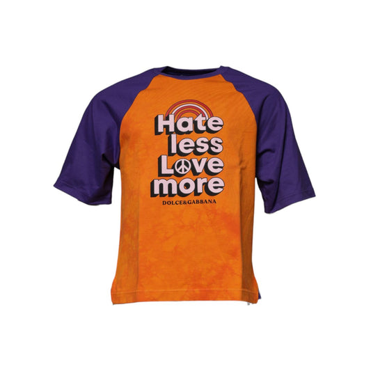 Dolce & Gabbana Orange Purple Graphic Print Short Sleeves T-shirt TSH87491-46