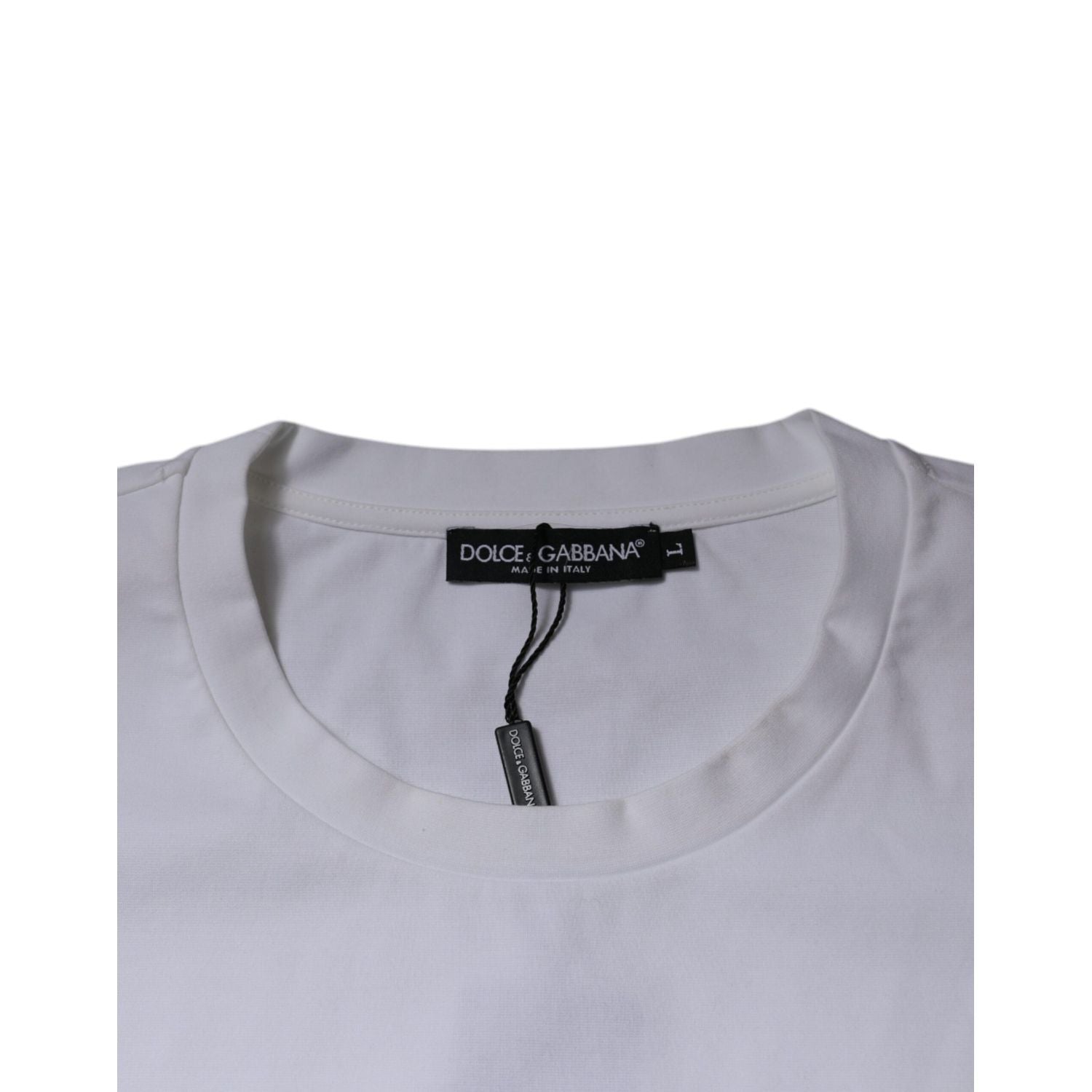 Dolce & Gabbana White DG Logo Cotton Crew Neck T-shirt