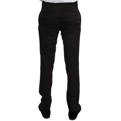 Dolce & Gabbana Brown Wool Crystal Bee Slim Fit MARTINI