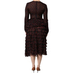 Dolce & Gabbana Black Red Polka Dot Silk Layered Midi Dress DR281255-40