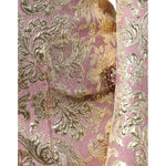 Dolce & Gabbana Metallic Pink Gold Jacquard Jewel Button Coat Jacket
