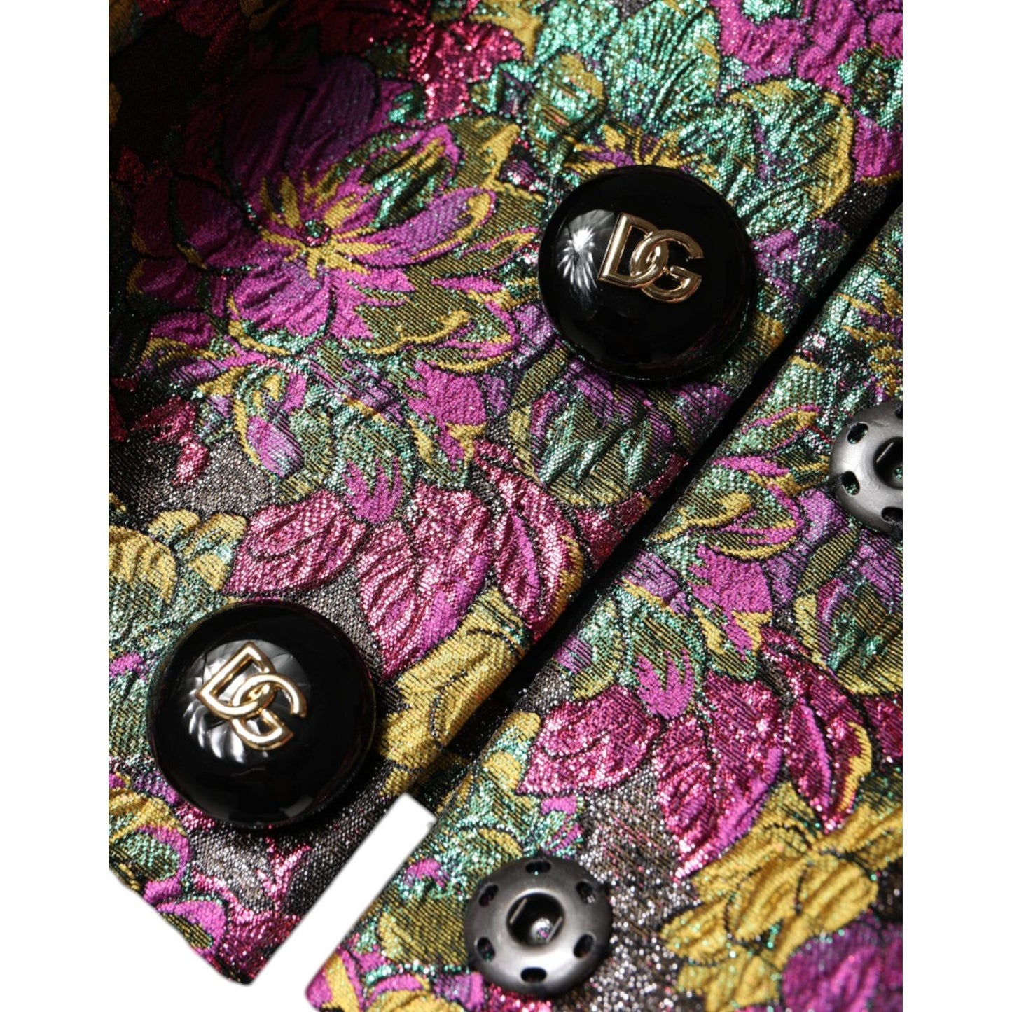 Dolce & Gabbana Multicolor Floral Jacquard Cropped Jacket