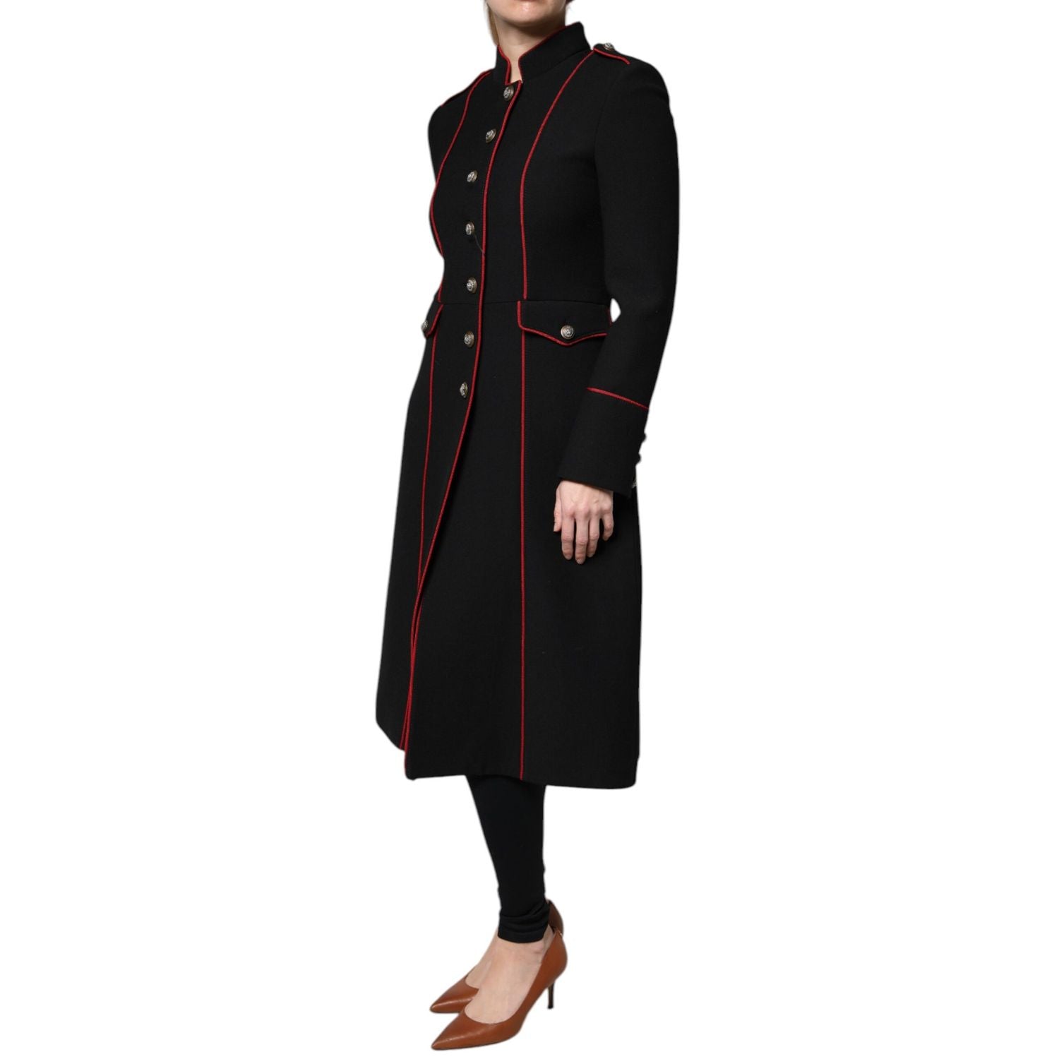 Dolce & Gabbana Black Single Breasted Trench Coat Jacket