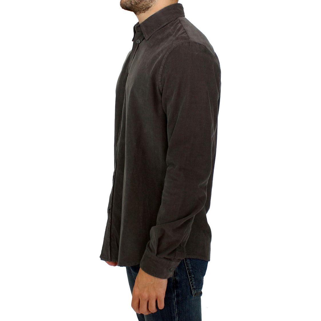 قميص رجالي كاجوال من القطن باللون الأخضر الأنيق من GF Ferre