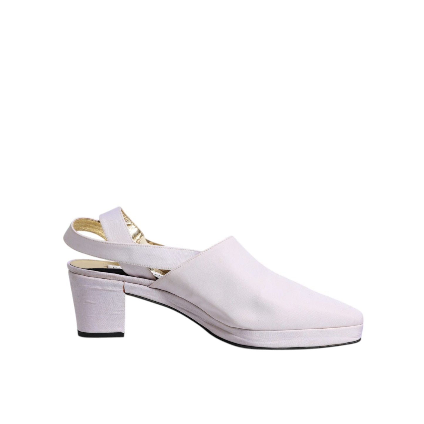 Dolce & Gabbana Off White Block Heel Slingback Sandals Shoes LA12221-41