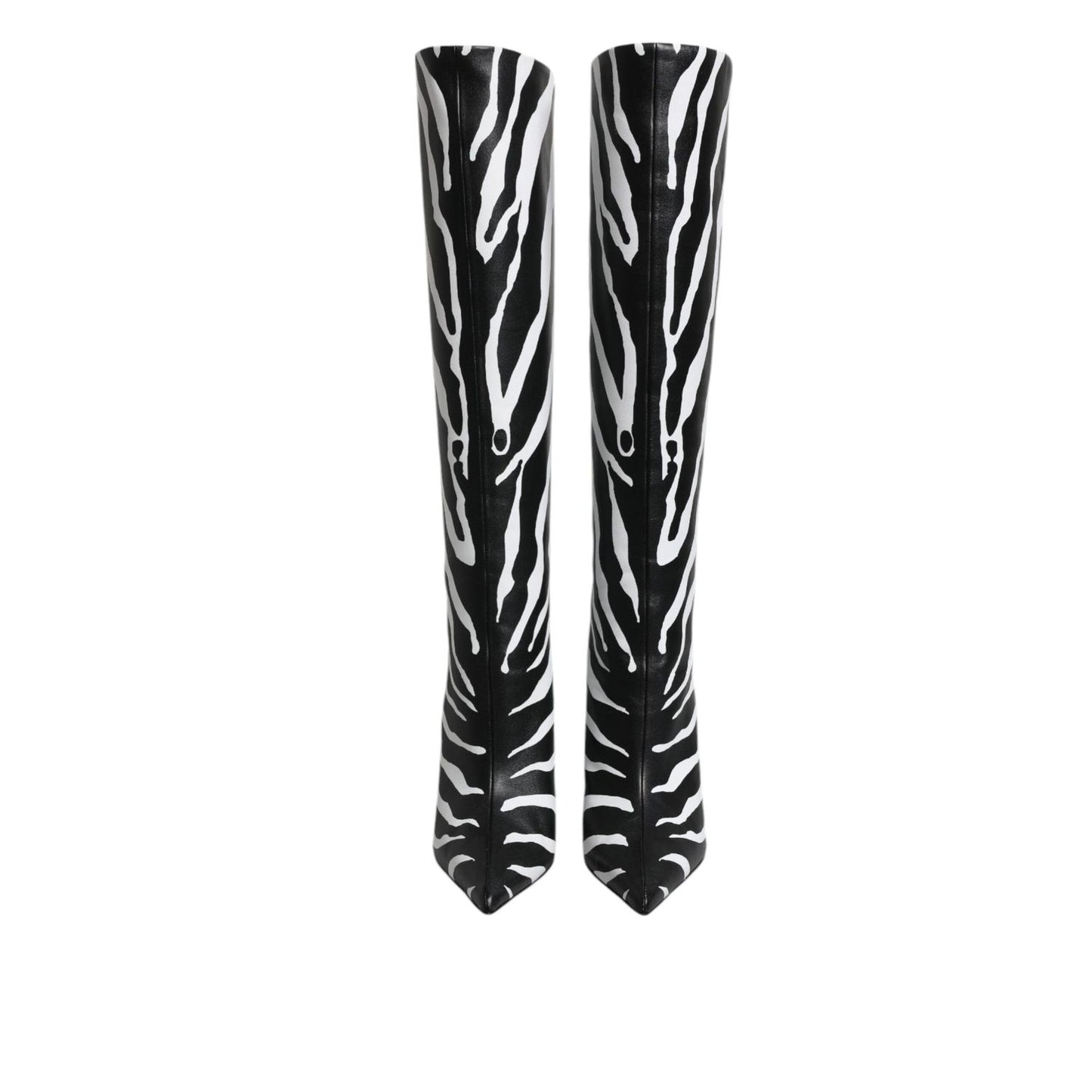 Dolce & Gabbana Black White Zebra Heels High Boots Shoes