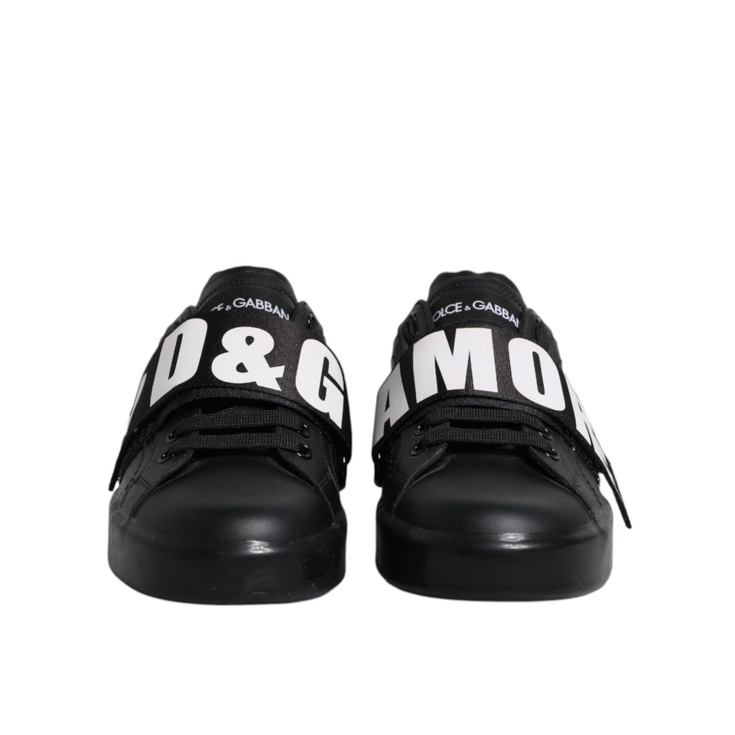 Dolce & Gabbana Black D&G AMORE Low Top Sneakers Shoes