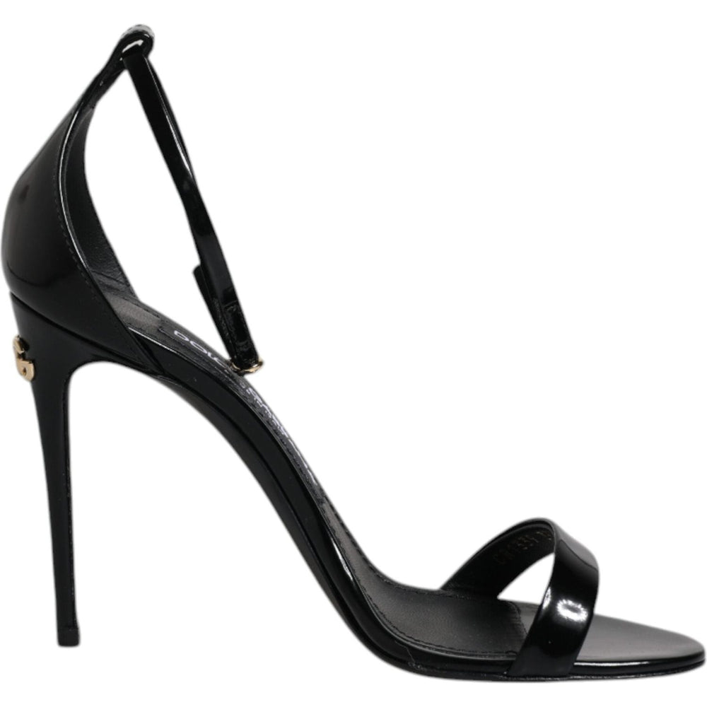 Dolce & Gabbana Black KEIRA Heels Ankle Strap Sandals Shoes