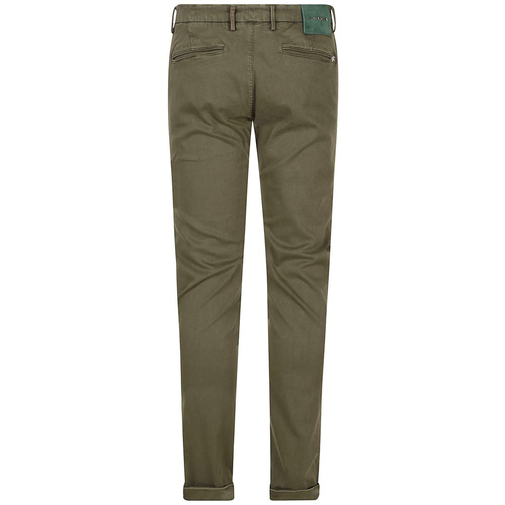 Tramarossa Green Cotton Men Chino Pants