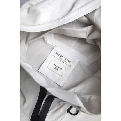 Bottega Veneta White Leather Men Waterproof Jacket Blouson