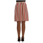 Dolce & Gabbana Multicolor Portofino Stripes Cotton Midi Skirt SKI1053-40