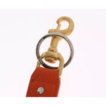 Dolce & Gabbana Brown Gold Raffia Leather Clasp Finder Chain Keyring SIG18381