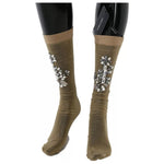 Dolce & Gabbana Gold Stretch Floral Clear Crystal Stocking Socks SCS54-M