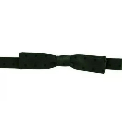 Dolce & Gabbana Green Dotted Silk Adjustable Neck Bow Tie