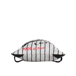 Dolce & Gabbana Black White Striped Polyester Drawstring Backpack Bag