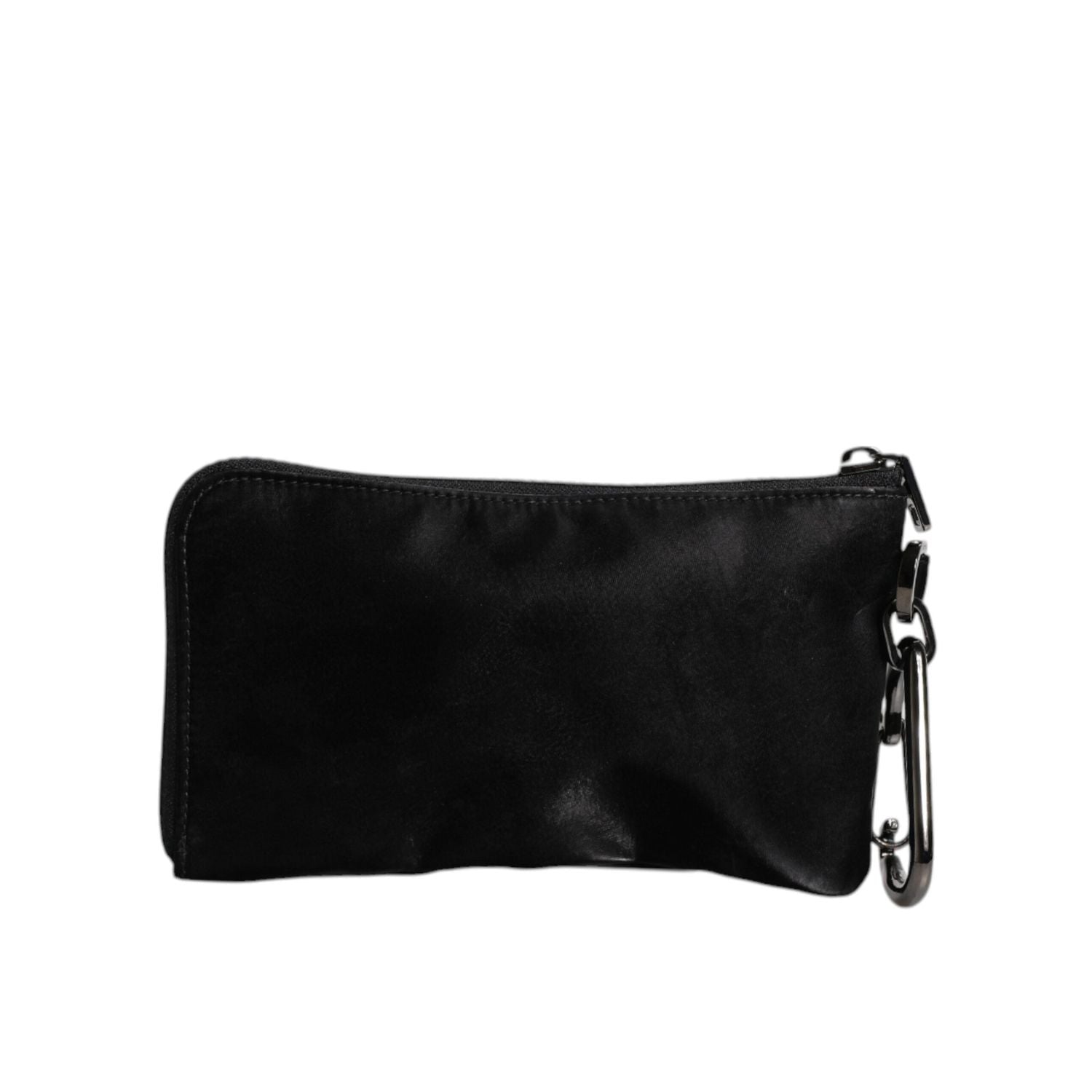 Dolce & Gabbana Black Nylon Logo Plaque Keyring Pouch Clutch Bag